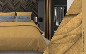 КПБ Бязь "Бояртекс" диз. № 320 Тотем, 5 Вид, желтый (N)