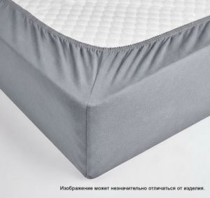 Простыня на резинке поплин цвет: Графит 1