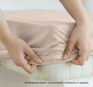 Простыня на резинке сатин (У) цвет:13-1405 TPX Кремовый 3