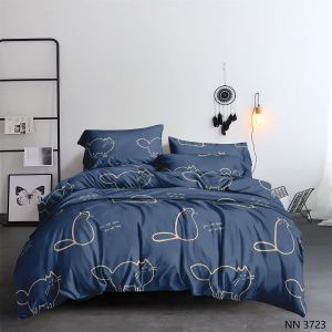 КПБ Полисатин "Pandora" диз. № NN 3723 Котики (синий фон) (S/P)