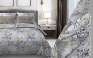 КПБ Бязь "Бояртекс" диз. № 189 Симфония, 8/5 Вид, серо-бежевый (N)