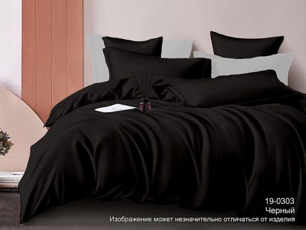 Простыня на резинке сатин (У) цвет:19-0303 TPX Черный