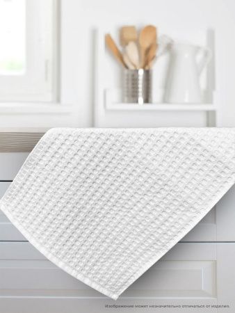 Полотенце кухонное вафельное 40х60 с петелькой (белое)